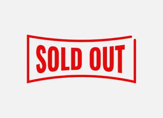 sold out stamp, simple and modern sold out vector design