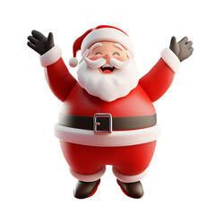 Joyful Cartoon Santa Claus Celebrating Christmas