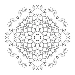 Mandala Coloring Pages for Adults. round lace ornament