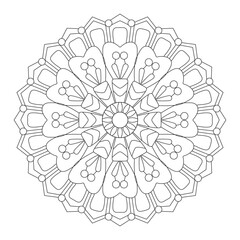 Mandala Coloring Pages for Adults. round snowflake ornament