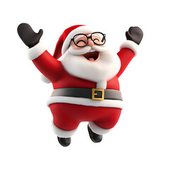 Joyful Cartoon Santa Claus Celebrating Christmas