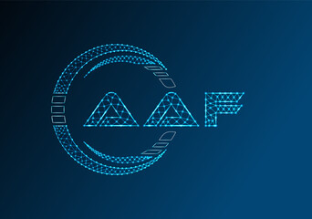 AAF low poly letter logo vector design. AAF lower poly logo design.