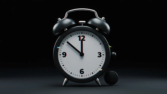 an abstract interpretation of cartoon clock, utilizing negative space for balance, with digital glitch aesthetic 24