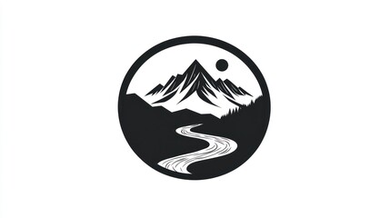 Obraz premium Mountain River Circle Design (22)
