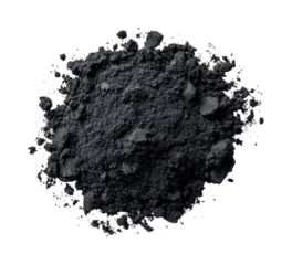 Exploring black powder substance laboratory scientific analysis isolated on transparent background