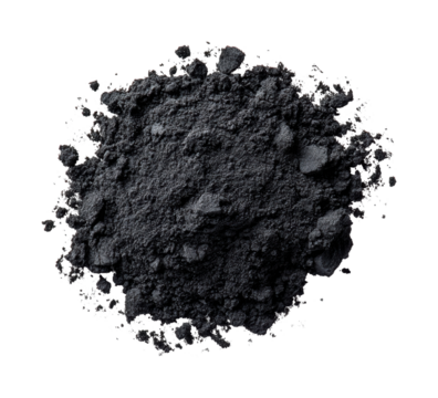 Exploring black powder substance laboratory scientific analysis isolated on transparent background
