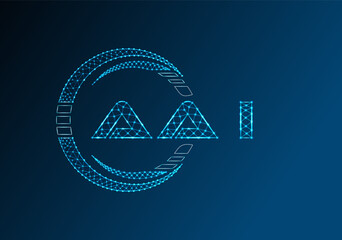 AAI low poly letter logo vector design. AAI lower poly logo design.