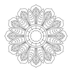 Mandala Coloring Pages for Adults. vector illustration of a flower