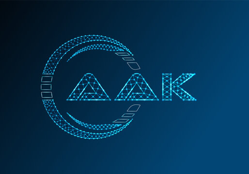 AAK low poly letter logo vector design. AAK lower poly logo design.