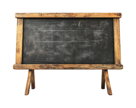 Teaching tool classroom chalkboard educational space view isolated on transparent background