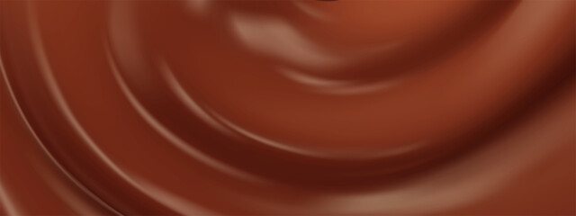 Chocolate texture swirl background. Smooth milk and dark Choco wavy liquid pattern