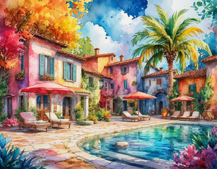 drawing pool in hotel