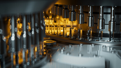 High-Tech Pharmaceutical Manufacturing Line in Operation