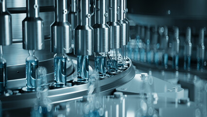 High-Tech Pharmaceutical Manufacturing Line in Operation
