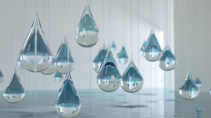 drop of water on blue