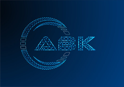 ABK low poly letter logo vector design. ABK lower poly logo design.