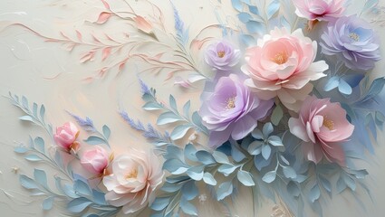 Pastel Paper Flowers Bouquet Delicate Floral Arrangement Artistic Craft Soft Hues Wedding Decor
