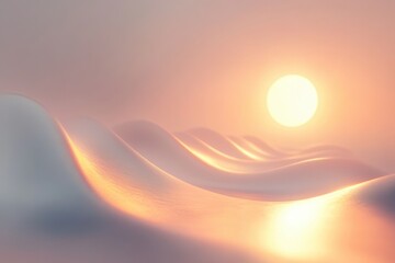 Soft waves reflect sunlight during early morning at a tranquil beach