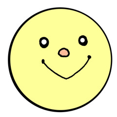 Cute Smiley Face Hand-drawn Illustration – Simple and Friendly Character

