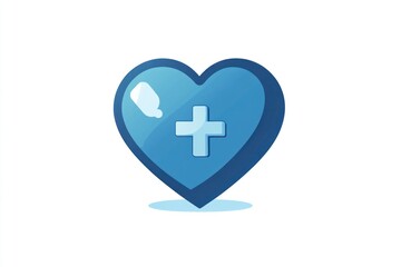 Obraz premium Heart symbol, medical icon, white background