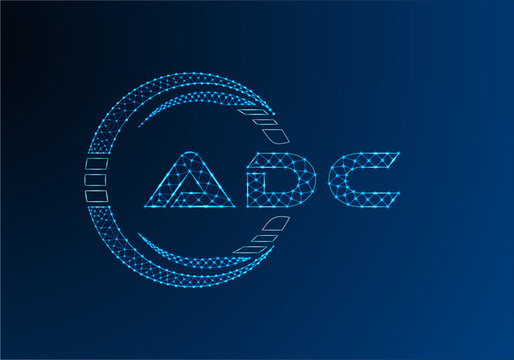 ADC low poly letter logo vector design. ADC lower poly logo design.
