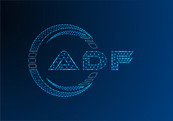ADF low poly letter logo vector design. ADF lower poly logo design.