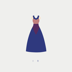 vector illustration of a blue dress