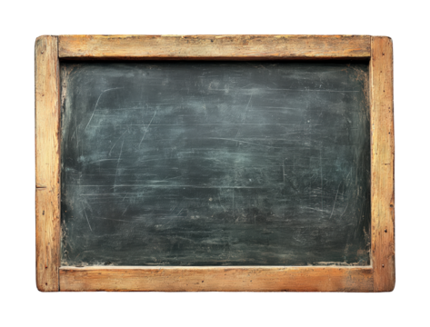 Educational chalkboard for classroom learning environment isolated on transparent background