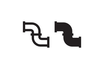 Plumbing pipe icon in black silhouette Vector
