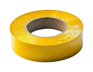 Using yellow tape for organization home office isolated on transparent background