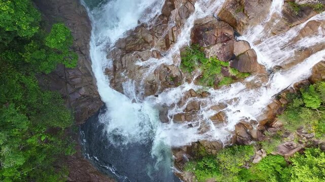 Cinematic aerial footage of Behana Gorge near Cairns Queensland Australia