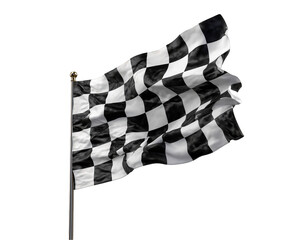 Checkered flag on silver pole