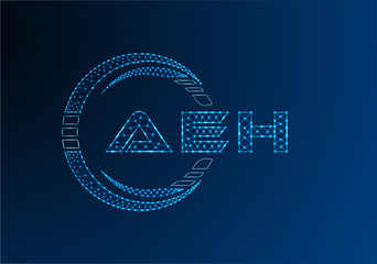 AEH low poly letter logo vector design. AEH lower poly logo design.