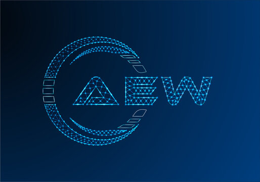 AEW low poly letter logo vector design. AEW lower poly logo design.