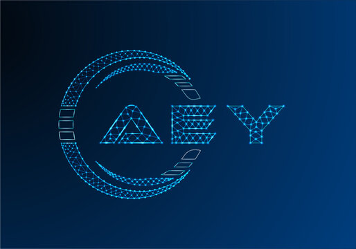 AEY low poly letter logo vector design. AEY lower poly logo design.