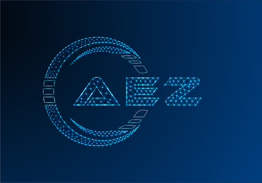 AEZ low poly letter logo vector design. AEZ lower poly logo design.