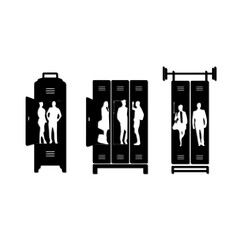a vector silhouette image of a Travel locker, School locker, Gym locker get with a white background