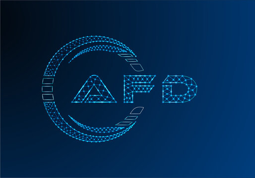 AFD low poly letter logo vector design. AFD lower poly logo design.