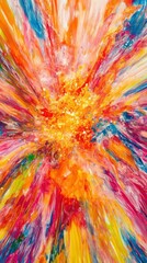 Obraz premium Vibrant Explosion of Color: Abstract Acrylic Painting