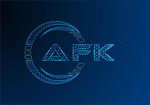 AFK low poly letter logo vector design. AFK lower poly logo design.