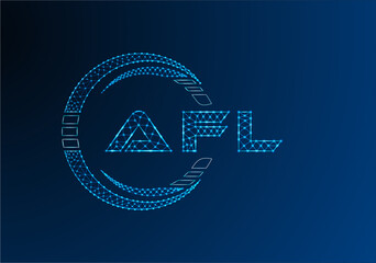AFL low poly letter logo vector design. AFL lower poly logo design.