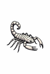 Obraz premium Detailed Scorpion Illustration with Stinger Tail Curled Up