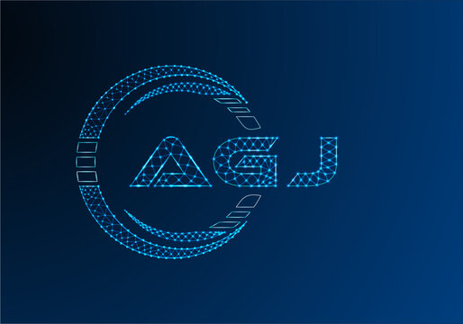 AGJ low poly letter logo vector design. AGJ lower poly logo design.