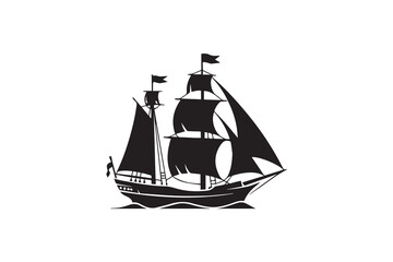 pirate ship illustration vector