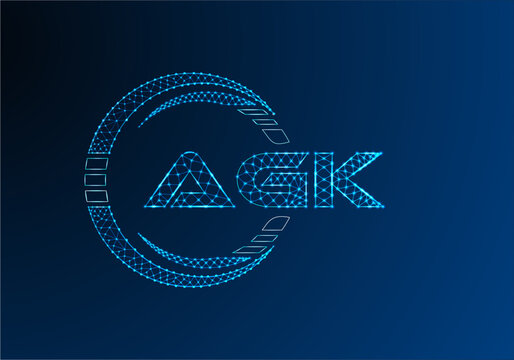 AGK low poly letter logo vector design. AGK lower poly logo design.