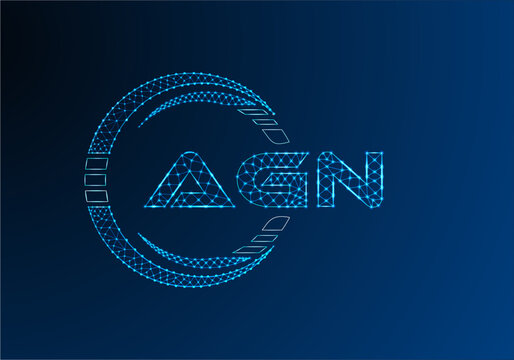 AGN low poly letter logo vector design. AGN lower poly logo design.