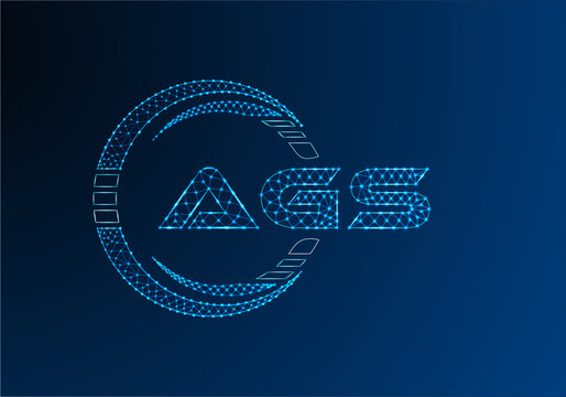 AGS low poly letter logo vector design. AGS lower poly logo design.