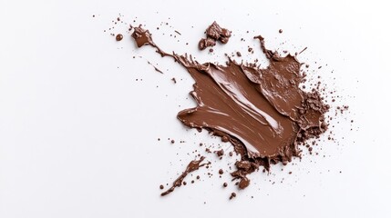 Fototapeta premium Chocolate cosmetic smear on white background