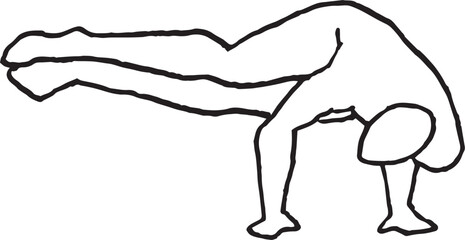 yoga-pose-Parsva Bakasana-Side Crow,-illustration