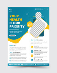 Modern medical Healthcare Flyer Design Corporate healthcare and Vector Brochure Flyer design Layout template